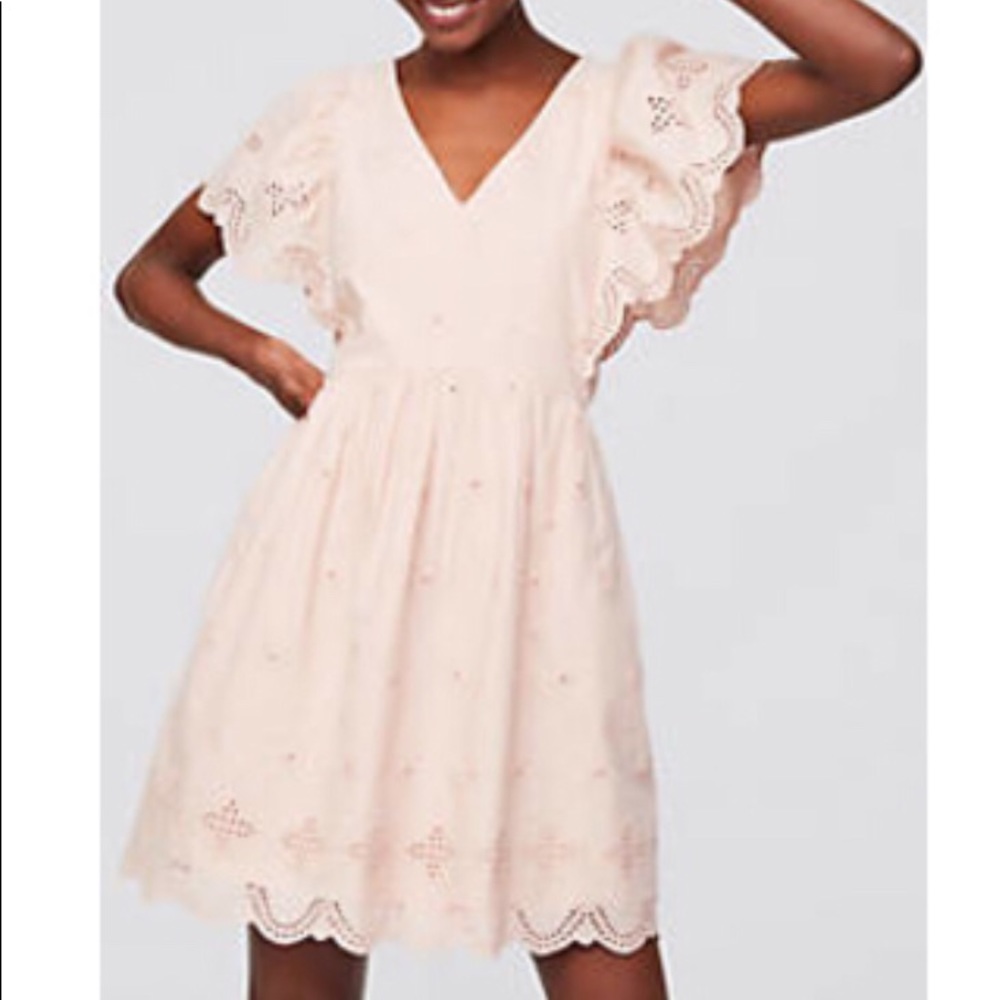 NWOT‼️ LOFT Flutter Eyelet Dress